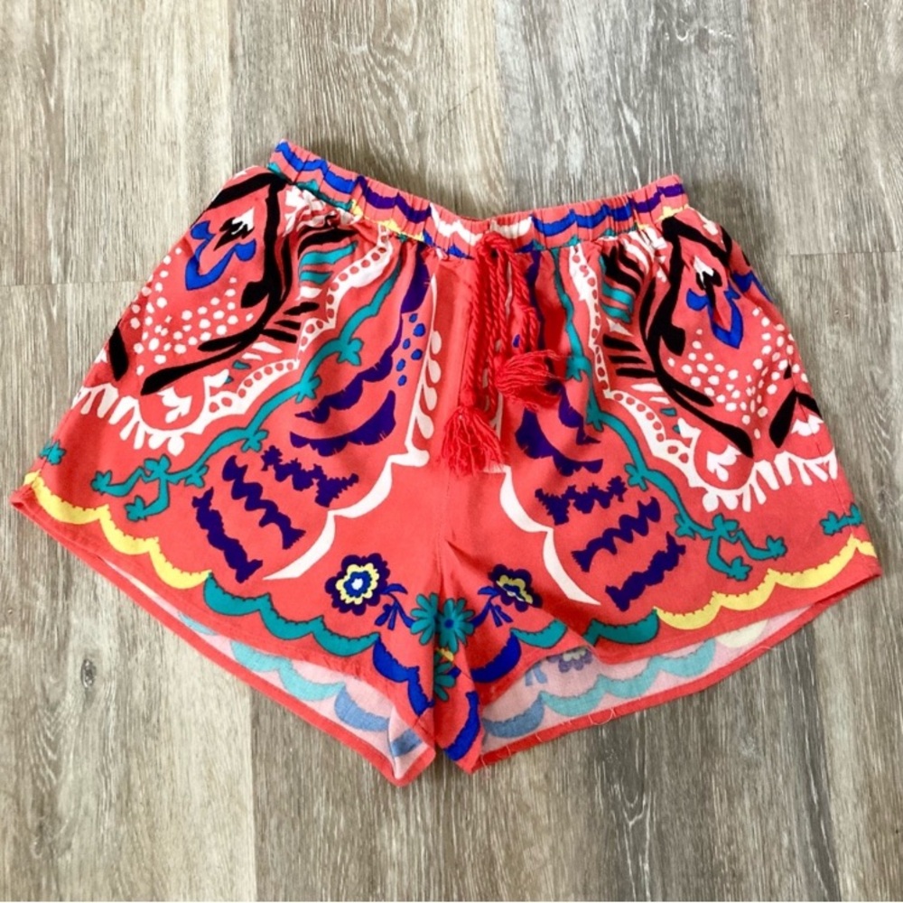 Flying Tomato Shorts Junior Size Small Elastic Waist Boho Tropical Tribal